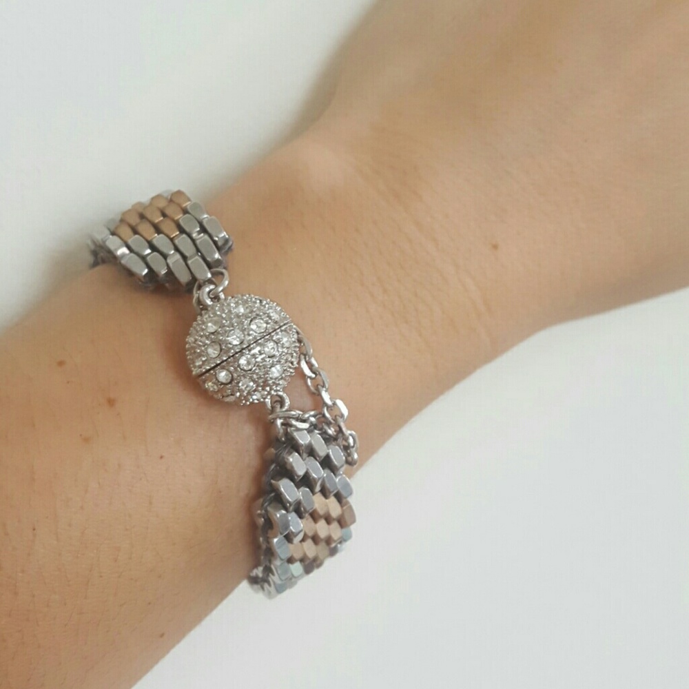 Handcrafted Metallic Nut Armor Bracelet
